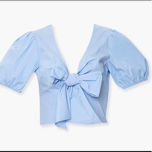Poplin Bow Front Top